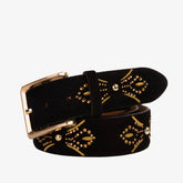 The Lazio Black Suede Leather Belt Universal Fit