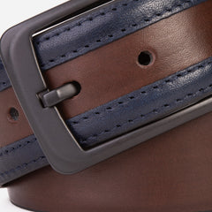 The Neiva Navy\/Brown Leather Belt Exclusive Style