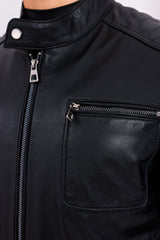 The Argento Black Leather Jacket For Sale