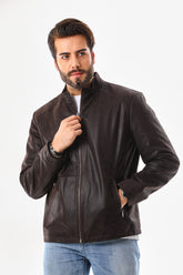 The Modena Matte Espresso Leather Jacket On Sale