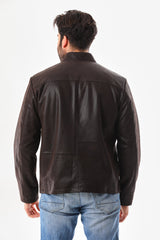 The Modena Matte Espresso Leather Jacket On Sale