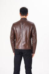 The Falcon Brown Smooth Leather Jacket For Sale