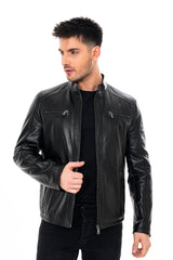 The Falcon Black Smooth Leather Jacket All New