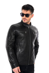 The Falcon Black Pebbled Leather Jacket Fine Craftsmanship