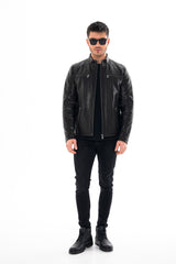 The Falcon Black Pebbled Leather Jacket Fine Craftsmanship