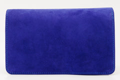 The California Sax Blue Suede Leather Handbag For Sale