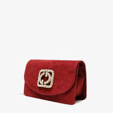 The California Burgundy Suede Leather Handbag Universal Fit