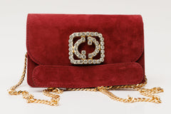 The California Burgundy Suede Leather Handbag Universal Fit
