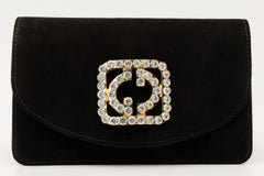 The California Black Suede Leather Handbag Exclusive Style