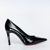 The Ege Black Patent Leather Pump Fuchsia Sole Shoe Universal Fit