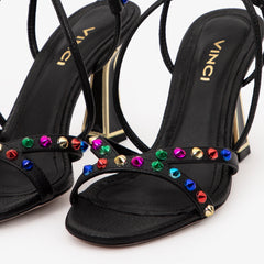The Aurora Black Leather Strappy Sandal Fine Craftsmanship