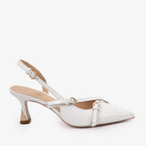 The Atlantic White Leather Slingback Sandal For Sale