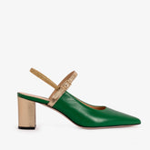 The Pompei Green Leather Slingback Sandal Exclusive Style