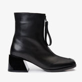 The Tackle Black Leather Block Heel Boot All New