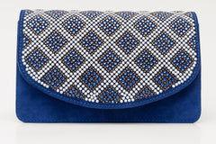 The Nampula Sax Blue Glitter Leather Handbag Exclusive Style