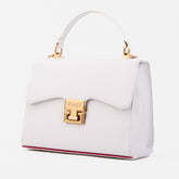 The Ege White Leather Handbag All New