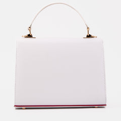 The Ege White Leather Handbag All New