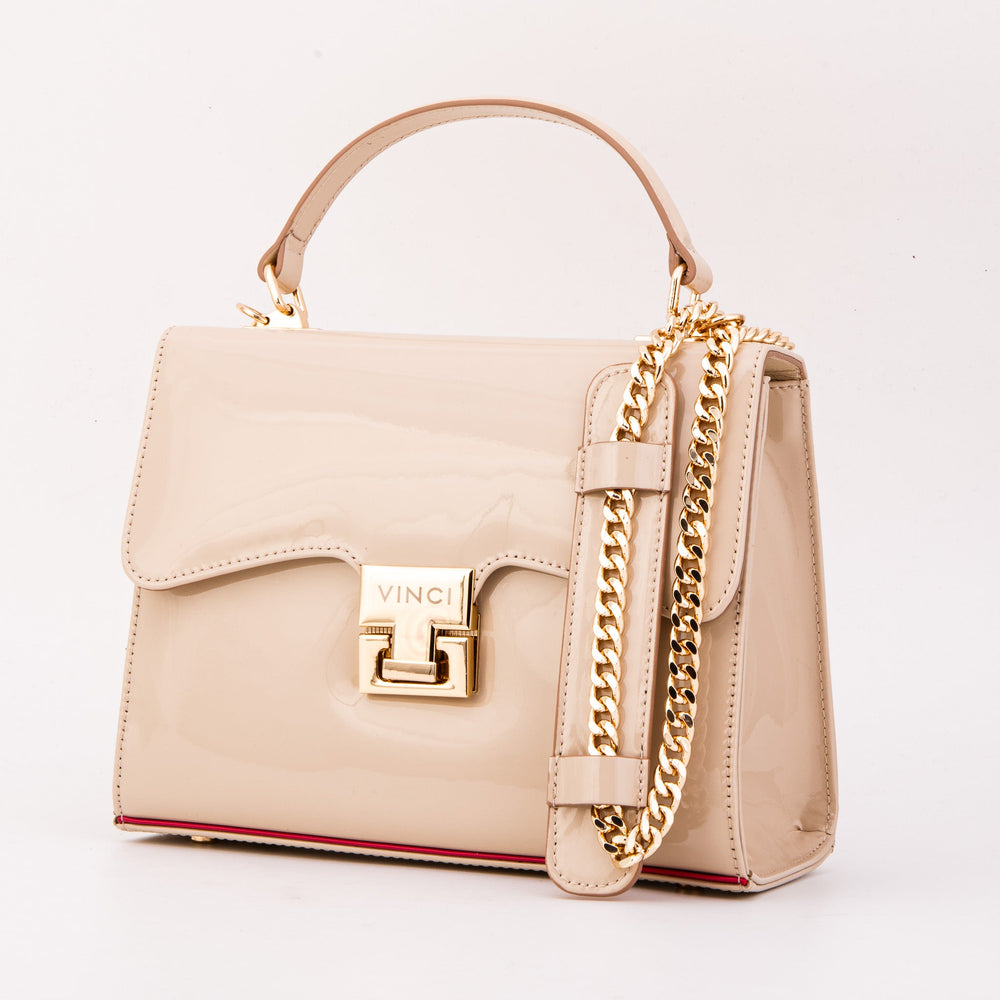 The Ege Beige Leather Handbag Fine Craftsmanship