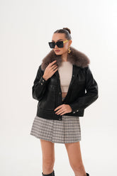 The Auretta Textured Leather Jacket On Sale