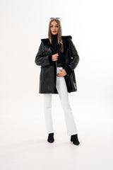 The Belluna Black Shearling Jacket Universal Fit