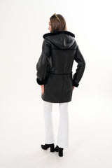 The Belluna Black Shearling Jacket Universal Fit