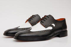 The Neiva Black White Wingtip Semi Brogue Derby Shoe Fine Craftsmanship