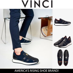 The Aslan Navy Knitted Leather Sneaker On Sale