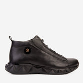 The Vertex Black Leather Men's Sneaker Fine Craftsmanship