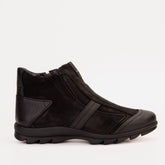 The Montreal Suede Black Leather Casual Zip-Up Ankle Boot Exclusive Style