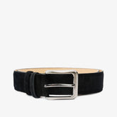 The Bari Black Suede Leather Belt Universal Fit