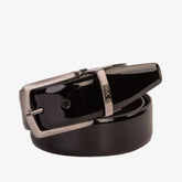 The Sun Reversible Black Patent Leather Belt Fine Craftsmanship