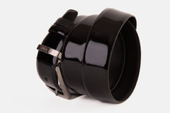 The Sun Reversible Black Patent Leather Belt Fine Craftsmanship