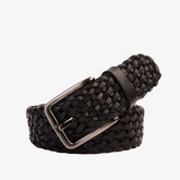 The Mclean Woven Black Leather Belt Exclusive Style