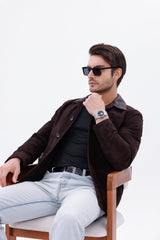 The Matera Suede Brown Leather Jacket Universal Fit