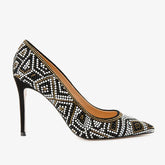 The Nampula Black Glitter Leather Pump Shoe Fine Craftsmanship