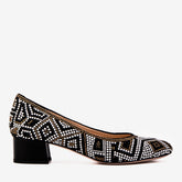 Nampula Crystal-Embellished Black Leather Pump All New