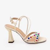 The Aurora Cream Leather Strappy Sandal Universal Fit