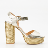 The Tampico Platform Heel Gold Leather Sandal Fine Craftsmanship