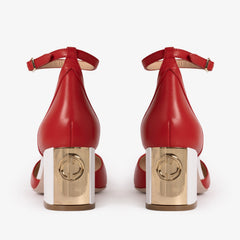 The Noella Red Leather Sandal Exclusive Style