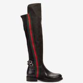 The Gallant Black Leather Knee-High Boot Exclusive Style