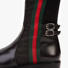 The Gallant Black Leather Knee-High Boot Exclusive Style