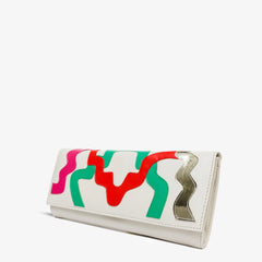 The Tario Cream Leather Clutch On Sale