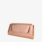 The Ege Rose Gold Leather Clutch For Sale