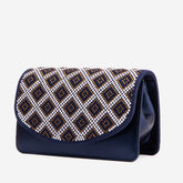 The Nampula Navy Blue Glitter Leather Handbag All New