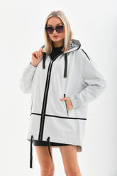 The Vega White Reversible Leather Jacket For Sale