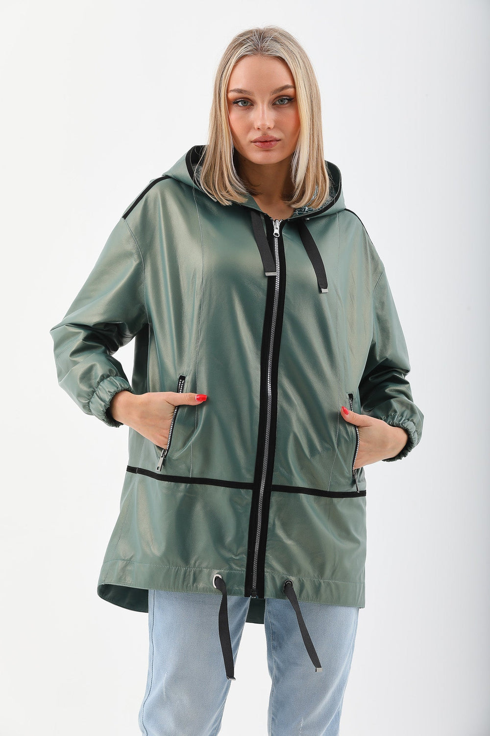 The Sage Olive Green Leather Jacket All New