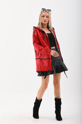 The Vega Red Reversible Leather Jacket Universal Fit