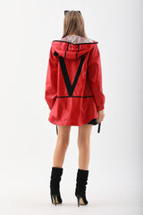 The Vega Red Reversible Leather Jacket Universal Fit