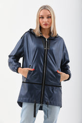 The Vega Navy Reversible Leather Jacket Fine Craftsmanship