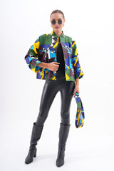 The Odessa Geometric Art Leather Jacket Exclusive Style